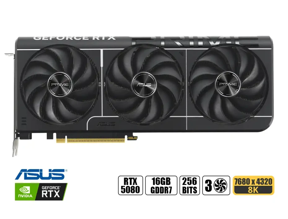 Tarjeta De Video Asus Rtx 5080 16gb Gddr7 (90rtx5080prime16gb ), Prime, 3 Ventiladores