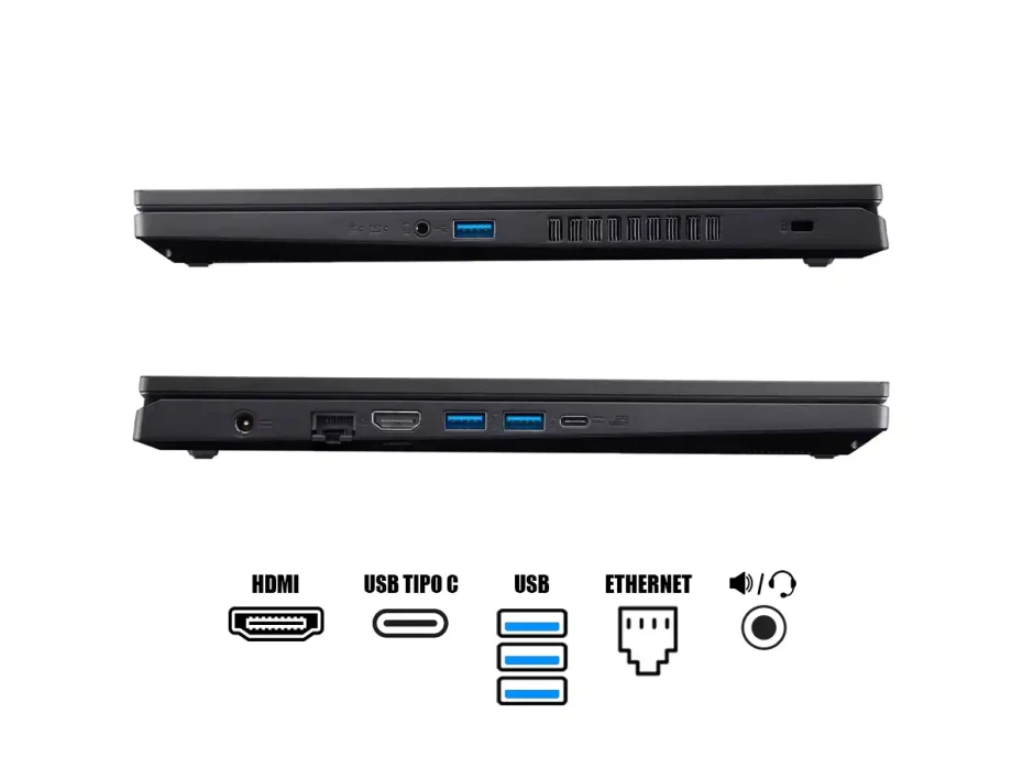Laptop Acer Ryzen 5-7535hs Nitro V 15 Anv15-41-r2y3 Gaming (nh.qpeaa.002) 15.6" Fhd 144hz, Ram 16gb, Ssd 512gb, Nvidia Rtx 4050 6gb, Win11, Black
