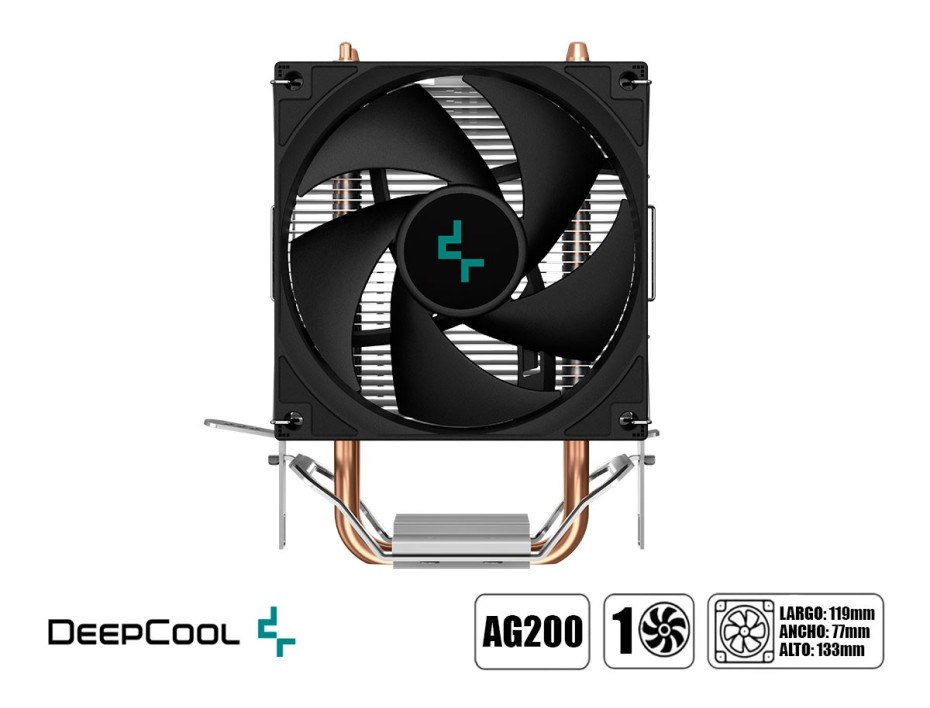 Cooler Para Procesador Deepcool Ag200 (r-ag200-bknnmn-g) 1 Ventilador, 120mm