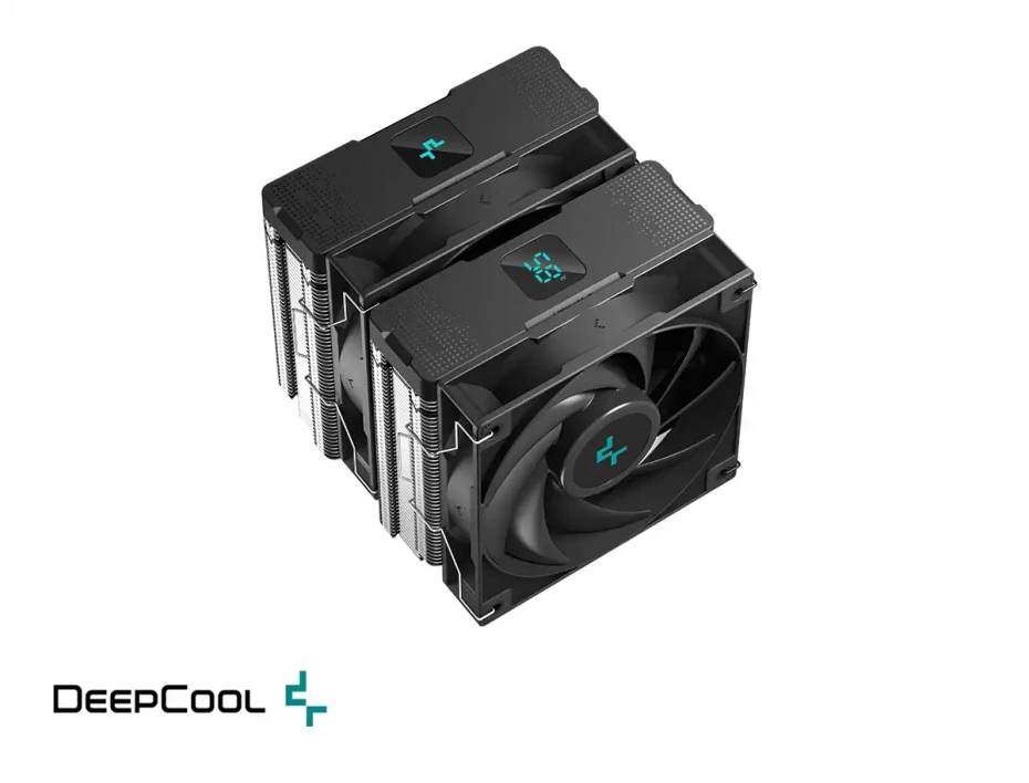 Cooler Para Procesador Deepcool Ag620 Digital (r-ag620-bkndmn-g-1) 2 Ventiladores, Aluminio