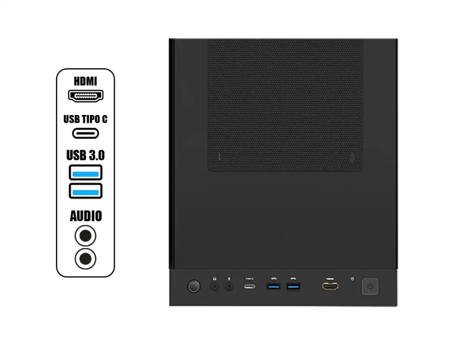 Case Gigabyte Ac300g S/fuente (gb-ac300g) Panel De Vidrio, Led Argb, Negro Con Gris