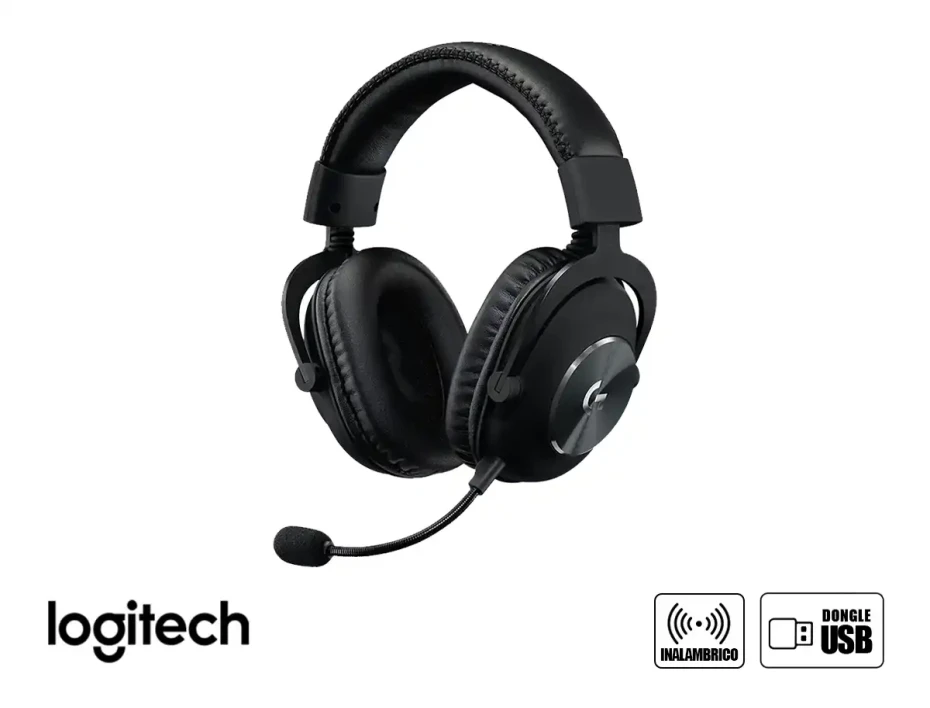 Auricular Logitech G Pro X Gaming Inalambrico (981-000906) Con Microfono, Negro