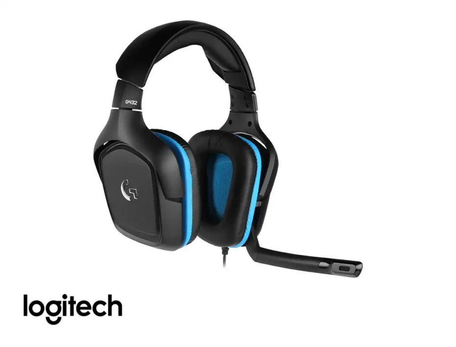 Auricular Logitech G432 Gaming (981-000769) Con Microfono, Interfaz Usb, Negro C/ Azul
