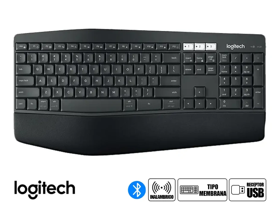 Combo 2 En Uno Logitech Inalambrico Performance Mk850, Teclado Bluetooth Smart, Mouse 8 Botones Sensor Hasta 1000 Dpi, Color Negro (920-008659)