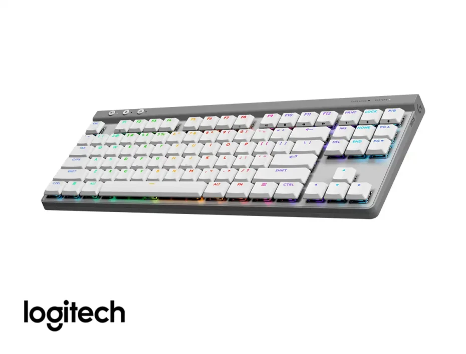 Teclado Gamer Inalambrico Logitech G515 Lightspeed Tkl (920-012535) Mecanico, Switch Brown, Led Rgb, Blanco