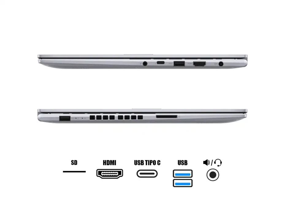 Laptop Asus Core I9-13900h Vivobook (k3605vu-ws96) 16" Fhd 120hz, Ram 16gb, Ssd 1tb, Nvidia Rtx 4050 6gb, Win11, Cool Silver, 13gen.