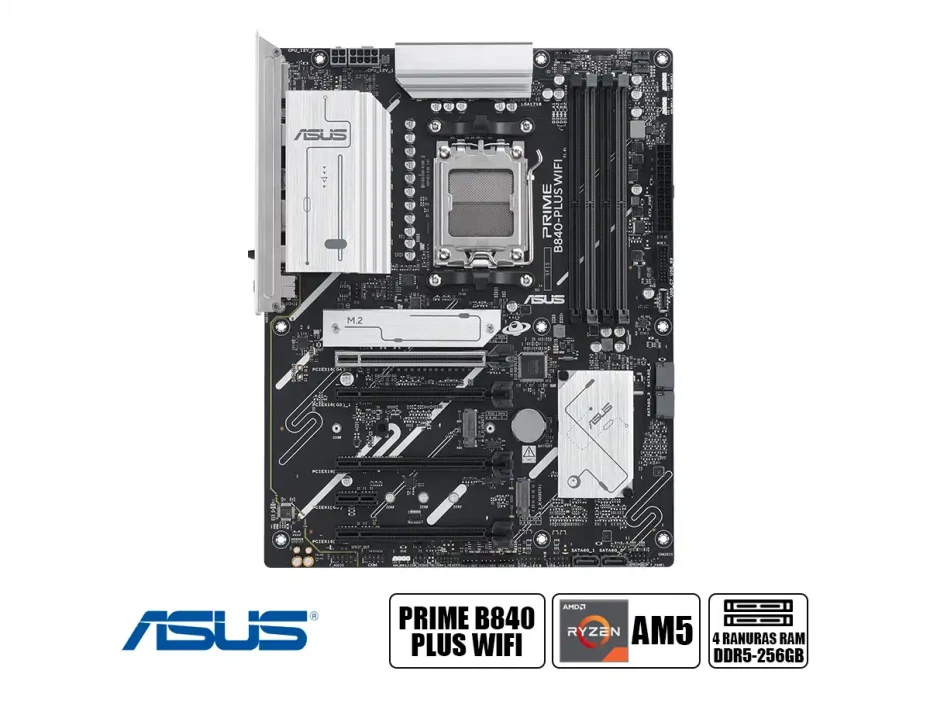 Placa Madre Asus B840 Wifi  (prime B840-plus Wifi ) Atx 4 Slot De Ram Ddr5