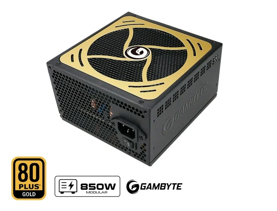 Fuente De Poder Gambyte 850w Xz850w (gi-xz850w-gc) Atx, 80 Plus Gold, No Modular, Negro
