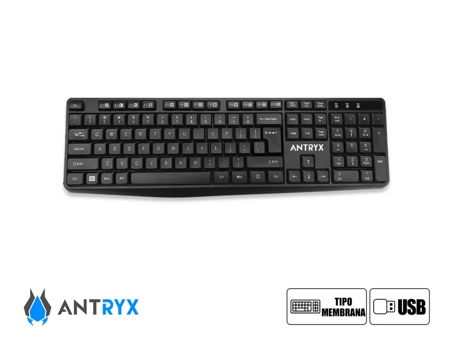 Combo 2 En Uno Antryx Precision Ps-950 V2 (asc-ps950kv2-sp) Teclado + Mouse, 1200 Dpi, Negro