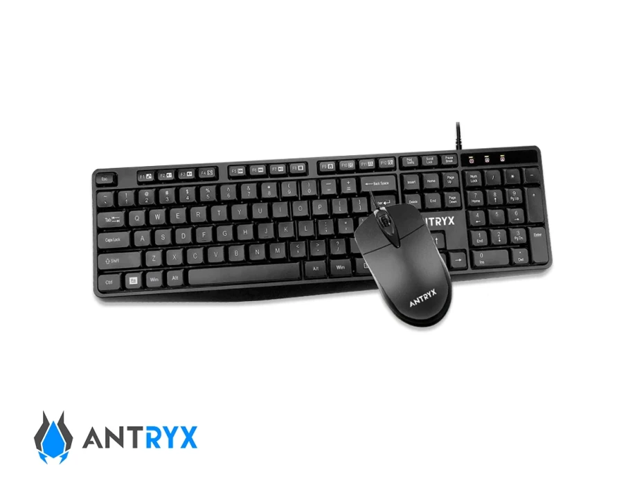 Combo 2 En Uno Antryx Precision Ps-950 V2 (asc-ps950kv2-sp) Teclado + Mouse, 1200 Dpi, Negro