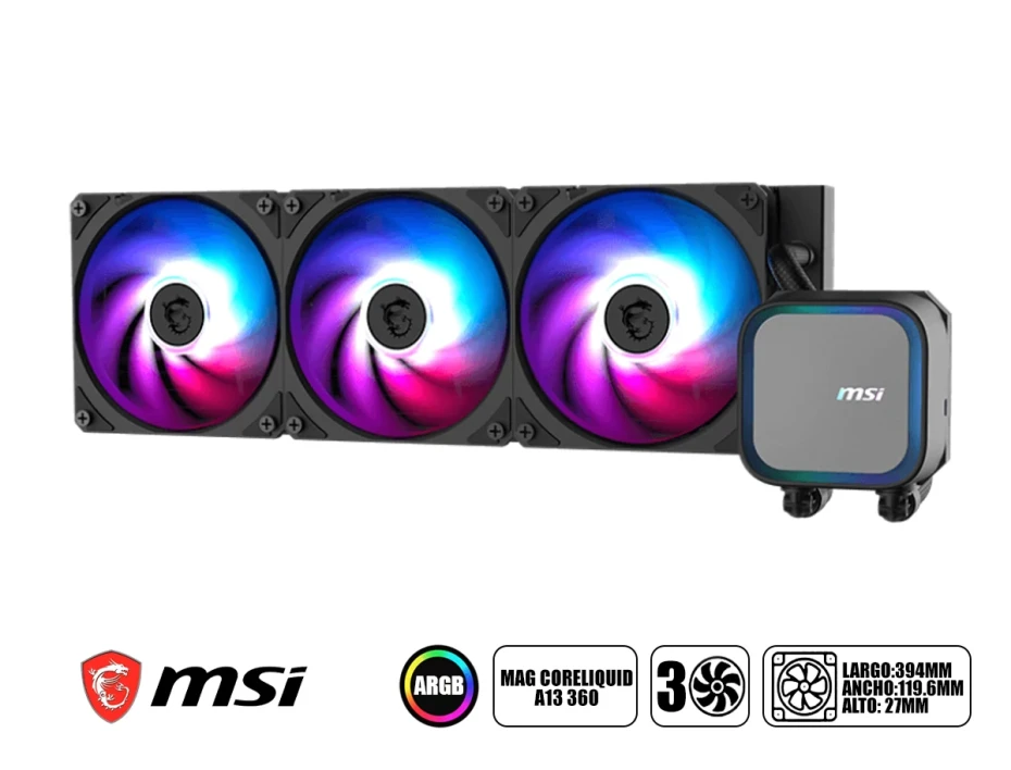 Sistema De Enfriamiento Liquido Msi Mag Coreliquid A13 360 Argb (mag Coreliquid A13 360) Black