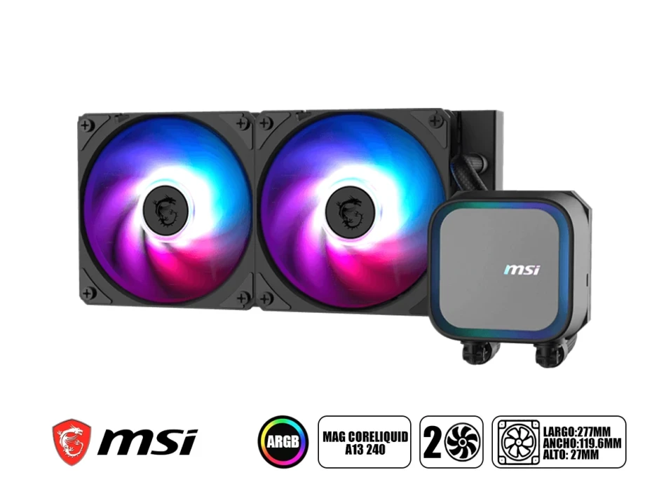 Sistema De Enfriamiento Liquido Msi Mag Coreliquid A13 240 Argb (mag Coreliquid A13 240) Black