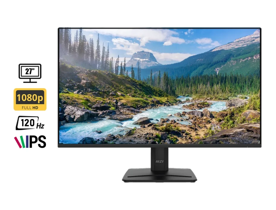 Monitor Msi 27 Pulgadas (pro Mp275 E2) Gaming 120hz, Fhd, 1ms, 1hdmi, 1dp, 1vga, Altavoces