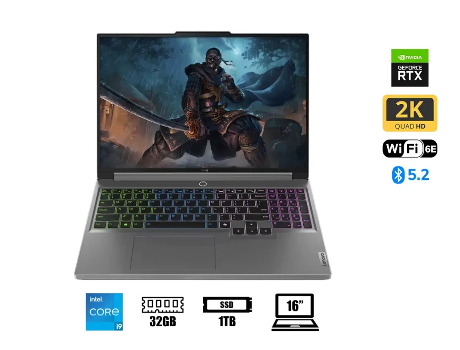 Laptop Lenovo Core I9-14900hx Legion  5 16irx9 Gaming (83dg004jus) 16" Wqxga, Ram 32gb, Ssd 1tb, Rtx 4060 8gb, Ips, Win11, Rgb, 14gen.