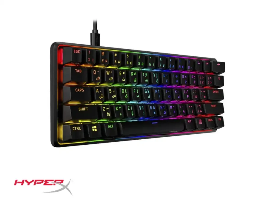 Teclado Gamer Hyperx Alloy Origins 60 (4p5n4aa#aba) Mecanico, Switch Red, Led Rgb, Negro