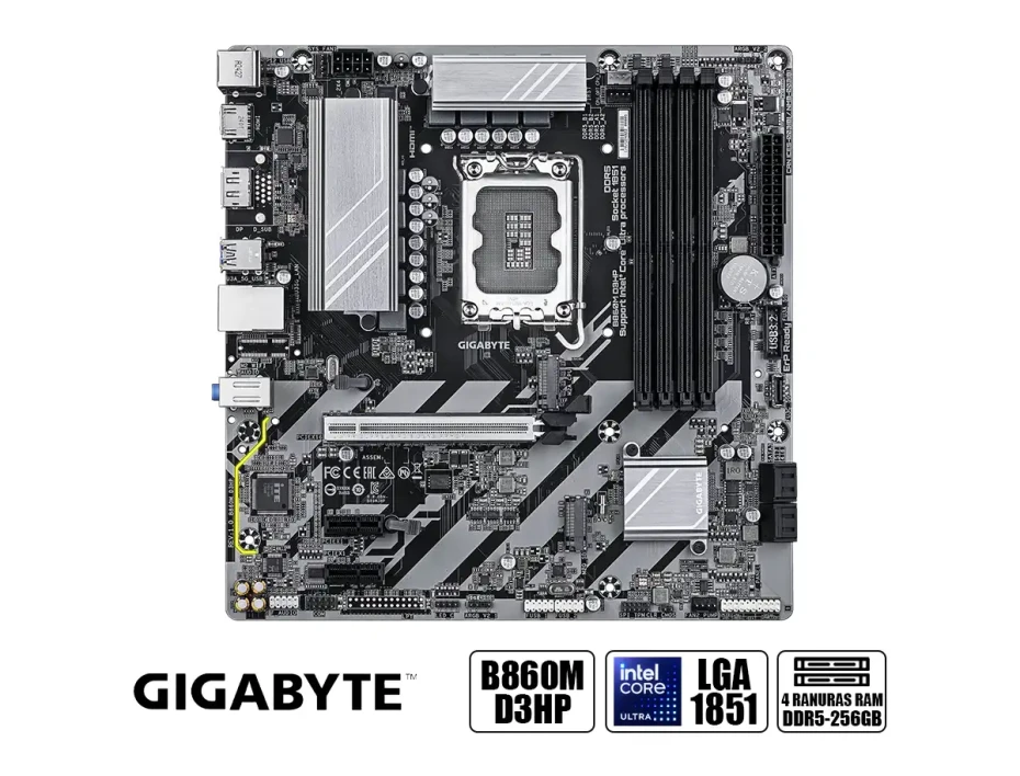 Placa Madre Gigabyte B860 D3hp (b860 D3hp) Socket Lga 1851, Ram Ddr5, Core Ultra