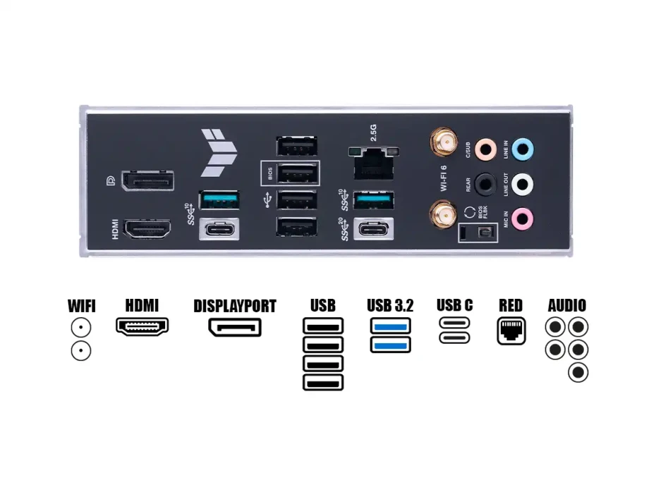 Placa Madre Asus B650-plus Tuf Gaming Wifi (90tufgaming B650-plus) Socket Am5, Ram Ddr5 Buss 7600oc Mhz