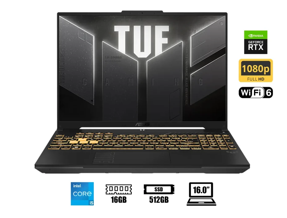Laptop Asus Core 5 210h Tuf Gaming F16 Fx607vu-rl048 (90nr0n06-m00430) 16" Fhd 144hz, Ram 16gb, Ssd 512gb, Nvidia Rtx 4050 6gb