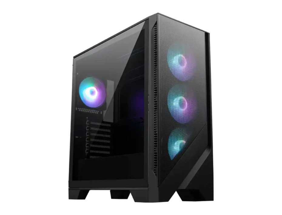 Case Msi Mag Forge 321r Airflow S/fuente (mag Forge 321r Airflow) Panel De Vidrio, 4 Ventiladores, Led Argb, Negro