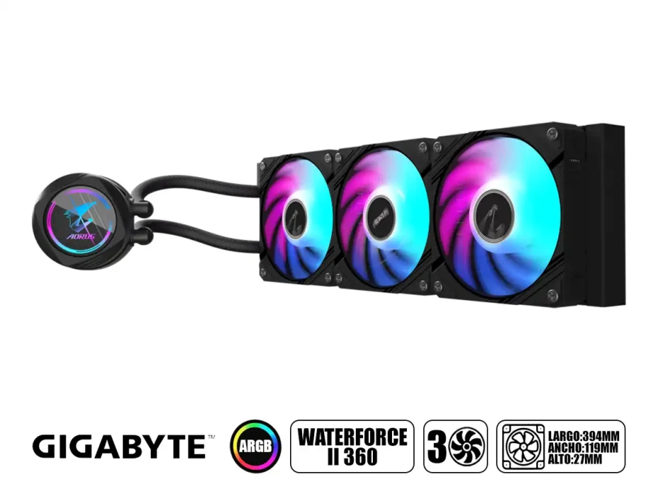 Sistema De Enfriamiento Liquido Gigabyte Aorus 360 Ii Waterforce (gp-aorus Waterforce Ii 360i) Led Rgb