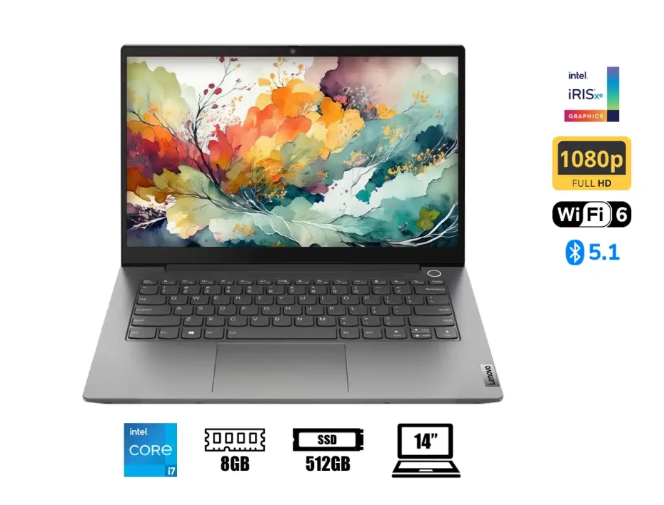 Laptop Lenovo Core I7-1165g7 Thinkbook 14 G2 Itl (20vd007clm) Pantalla 14'' Fhd, Ram 8gb, Sdd 512gb, Win10 Pro, Es., 11gen.