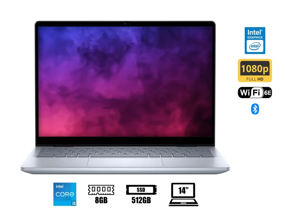 Laptop Dell Core I5 120u Inspiron 7440-5311blu 2-in-1 (i7440-5311blu-pus) Pantalla 14" (1920x1200), Ram 8gb, Ssd 512gb, Touchscreen, Win11, Ice Blue