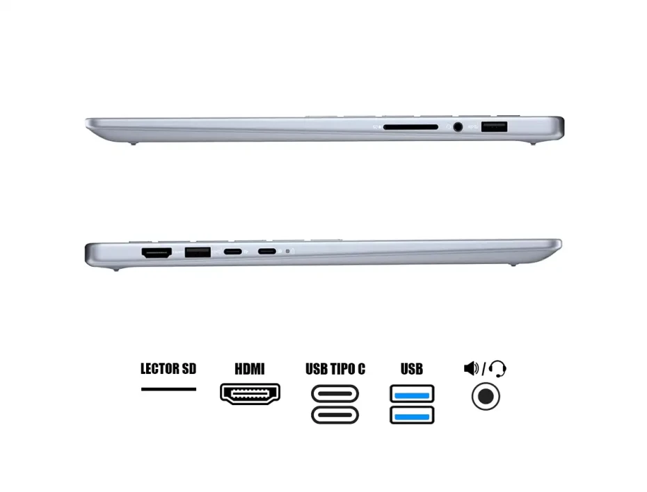 Laptop Dell Core I5 120u Inspiron 7440-5311blu 2-in-1 (i7440-5311blu-pus) Pantalla 14" (1920x1200), Ram 8gb, Ssd 512gb, Touchscreen, Win11, Ice Blue