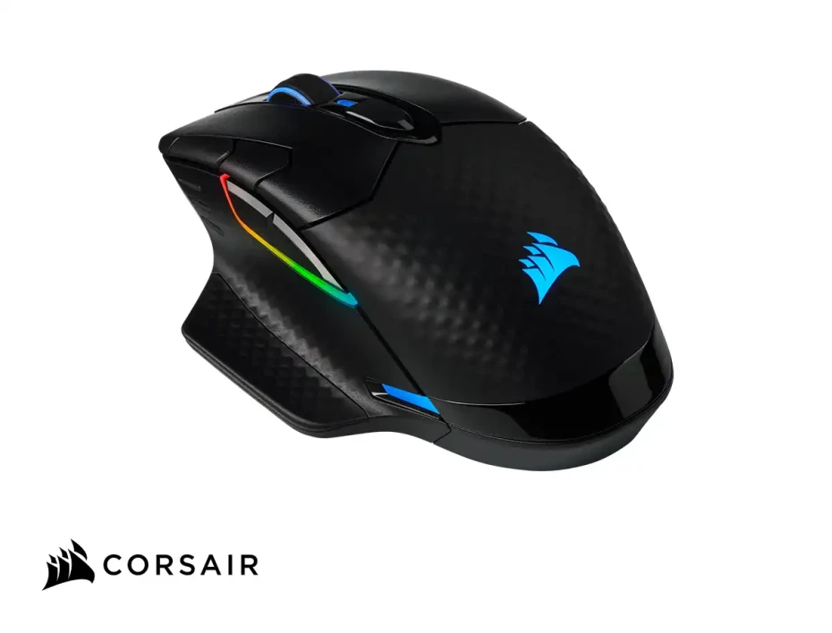 Mouse Inalambrico Corsair Dark Core Rgb Pro Gaming (ch-9315411-na) Hasta 18.000 Dpi, Receptor Usb, Bluetooth, 8 Botones