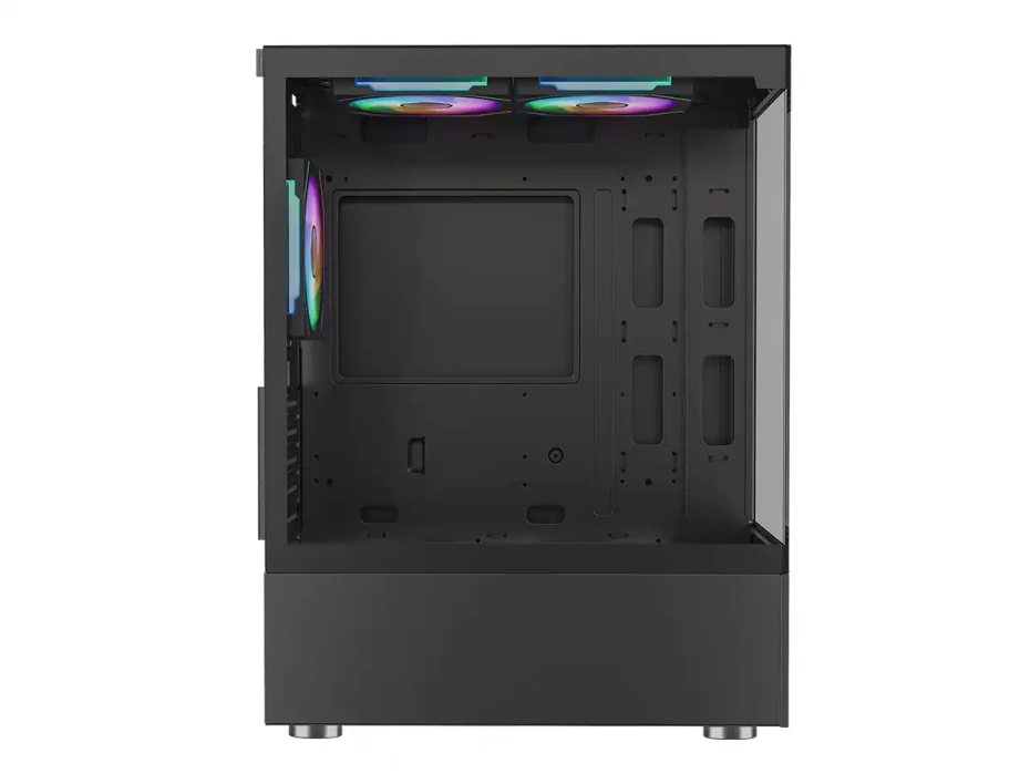 Case Halion Buffalo Cr41 Fuente 500w (buffalo Cr41) Panel De Vidrio Templado, 3 Ventiladores, Negro
