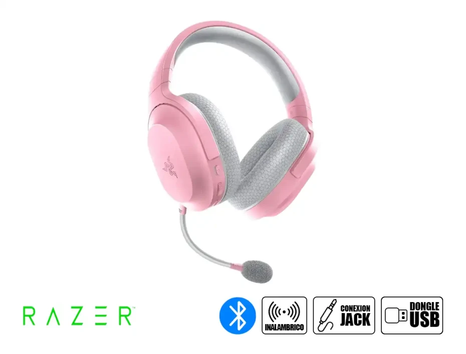 Auricular Inalambrico Razer Barracuda X 2022 Gaming (rz04-04430300-r3u1) Con Microfono, Interfaz Bt, Rosado C/ Blanco