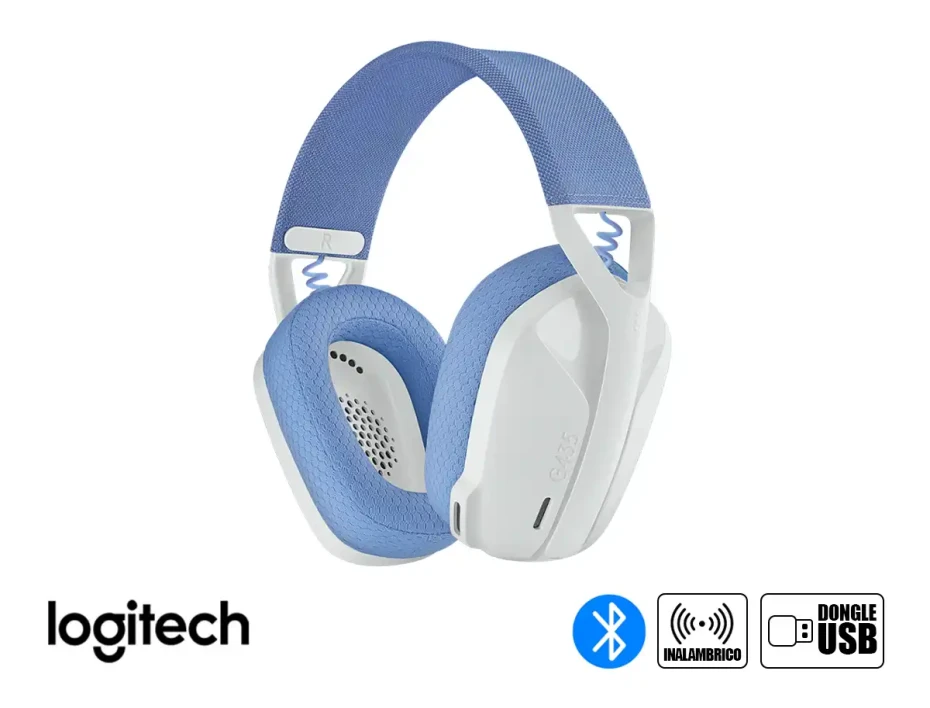 Auricular Inalambrico Logitech Lightspeed G435 Gaming (981-001073) Con Microfono, Blanco
