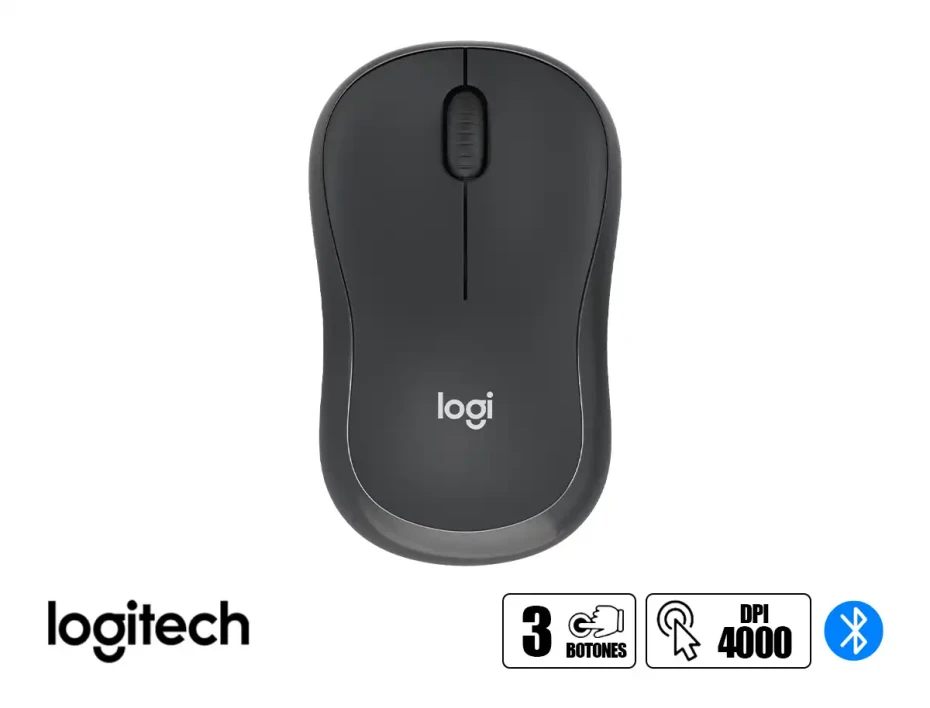 Mouse Inalambrico Logitech M240 (910-007113) Grafito, Y Bt, Hasta 4000 Dpi, Receptor Usb, 3 Botones,