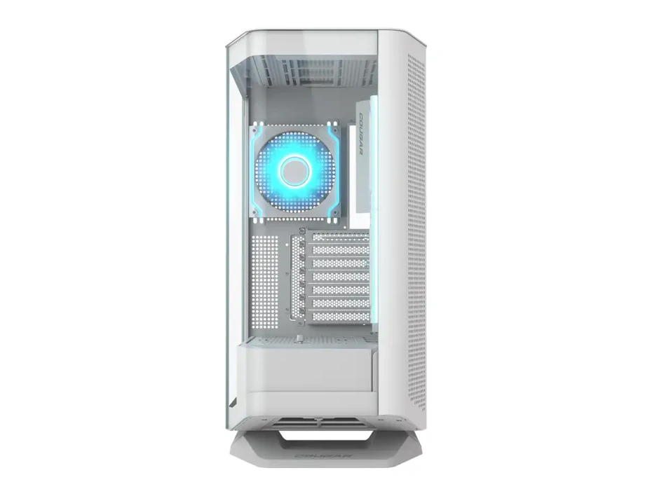 Case Cougar Gaming S/fuente, Fv270 Rgb+plataforma Rotating White  Cgr-58m6w-rgb (3858m60.0005p-rot) Panel De Vidrio, DiseÑo Pecera  4 Ventiladores, Le