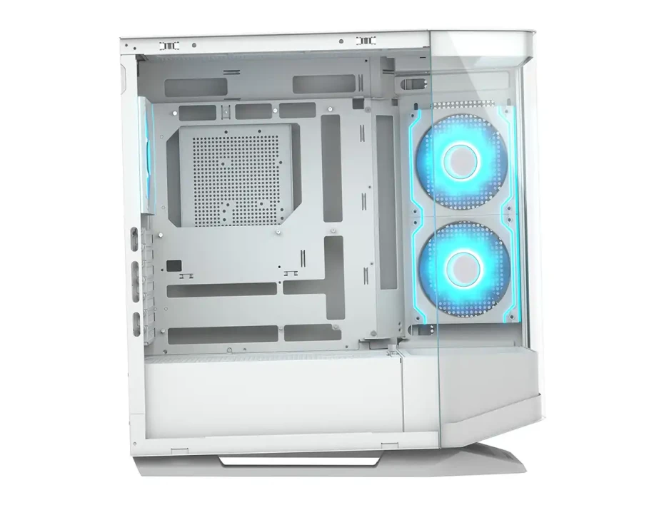 Case Cougar Gaming S/fuente, Fv270 Rgb+plataforma Rotating White  Cgr-58m6w-rgb (3858m60.0005p-rot) Panel De Vidrio, DiseÑo Pecera  4 Ventiladores, Le