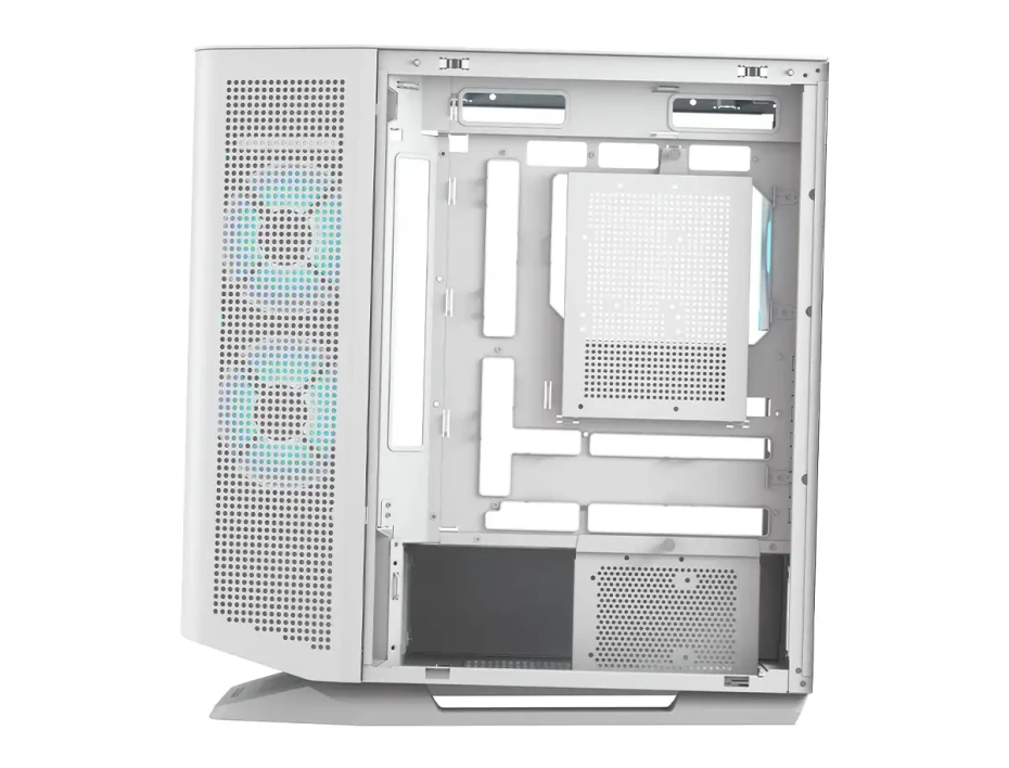 Case Cougar Gaming S/fuente, Fv270 Rgb+plataforma Rotating White  Cgr-58m6w-rgb (3858m60.0005p-rot) Panel De Vidrio, DiseÑo Pecera  4 Ventiladores, Le
