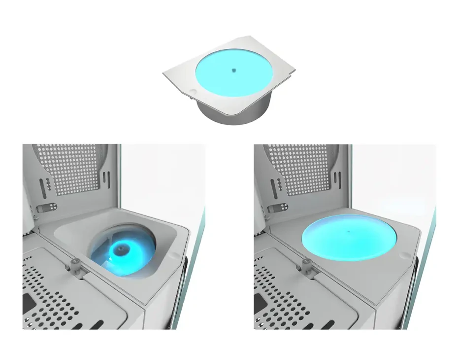 Case Cougar Gaming S/fuente, Fv270 Rgb+plataforma Rotating White  Cgr-58m6w-rgb (3858m60.0005p-rot) Panel De Vidrio, DiseÑo Pecera  4 Ventiladores, Le
