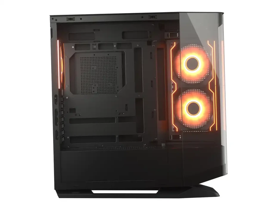 Case Cougar Gaming S/fuente, Fv270 Rgb+plataforma Rotating Black Cgr-58m6b-rgb-rgb (3858m60.0005p-rot) Panel De Vidrio, DiseÑo Pecera  4 Ventiladores,