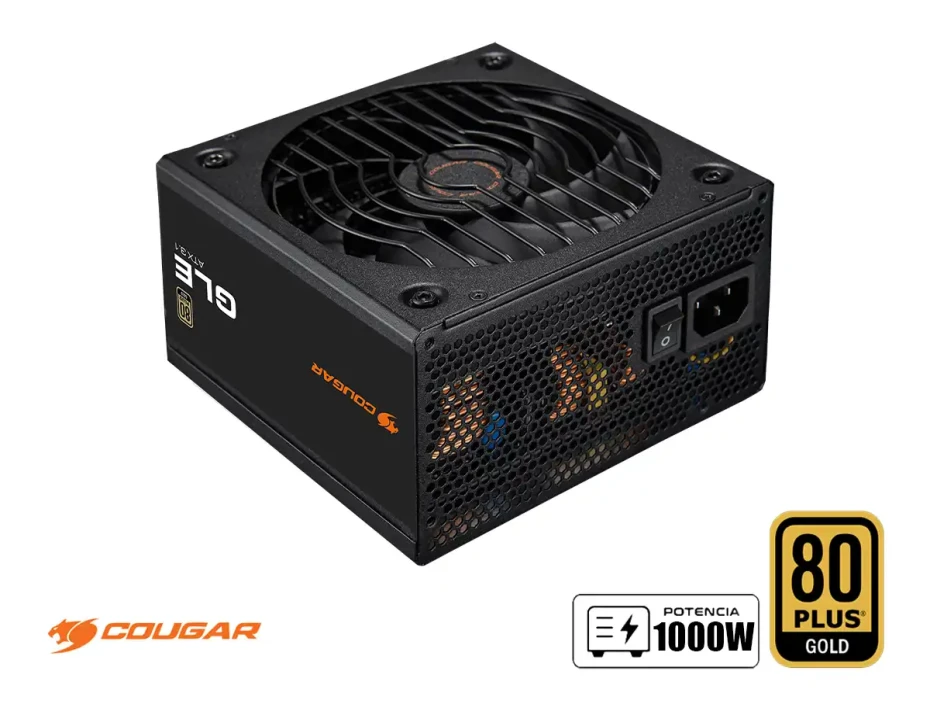 Fuente De Poder Cougar 1000w Gle (31gf100004p01) Atx, 80 Plus Gold, Modular, Pcie 5.0, Negro