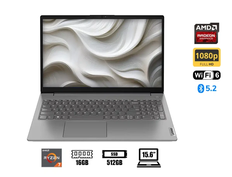 Laptop Lenovo Ryzen 7 7730u V15 G4 Abp (82yy002ylm) Pantalla 15.6 Fhd, Ram 16gb, Ssd 512b, Amd Graphics, Free D O S