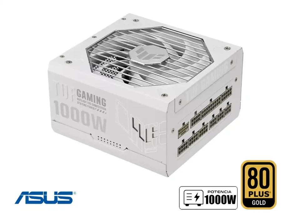 Fuente De Poder Asus 1000w Tuf Gaming 1000g (90-tuf-gaming-1000g-white) Atx, 80 Plus Gold, Modular, Blanco