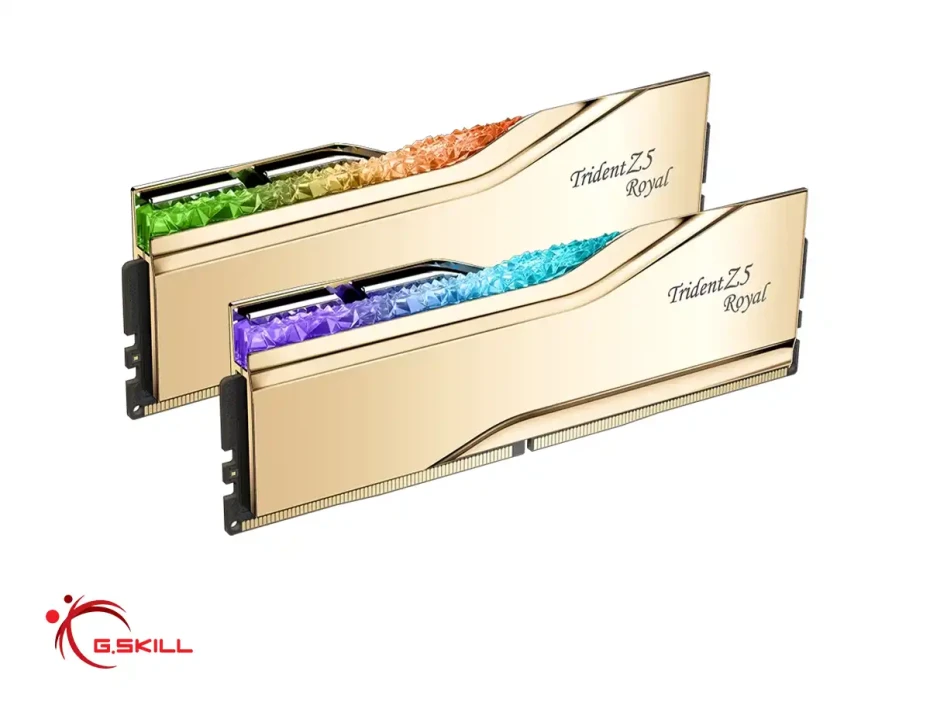 Memoria Ram G.skill Ddr5 32gb (16gbx2) Trident Z5 Royal Gold (f5-7200j3445g16gx2-tr5g) 7200 Mhz, Gold