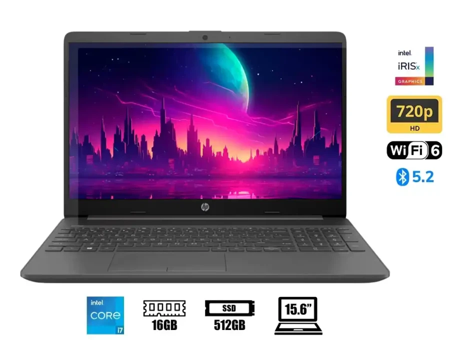 Laptop Hp Core I7-1255u 250 G9 (9d197lt#abm) Pantalla 15.6" Hd, Ram 16gb, Ssd 512gb, S/s, Esp., 12gen.