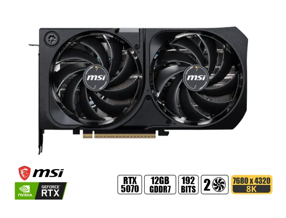 Tarjeta De Video Msi Rtx 5070 Shadow X2 Oc 12gb Gddr7 (90msig5070-12s2c) Geforce Nvidia 192 Bits, 2 Ventiladores