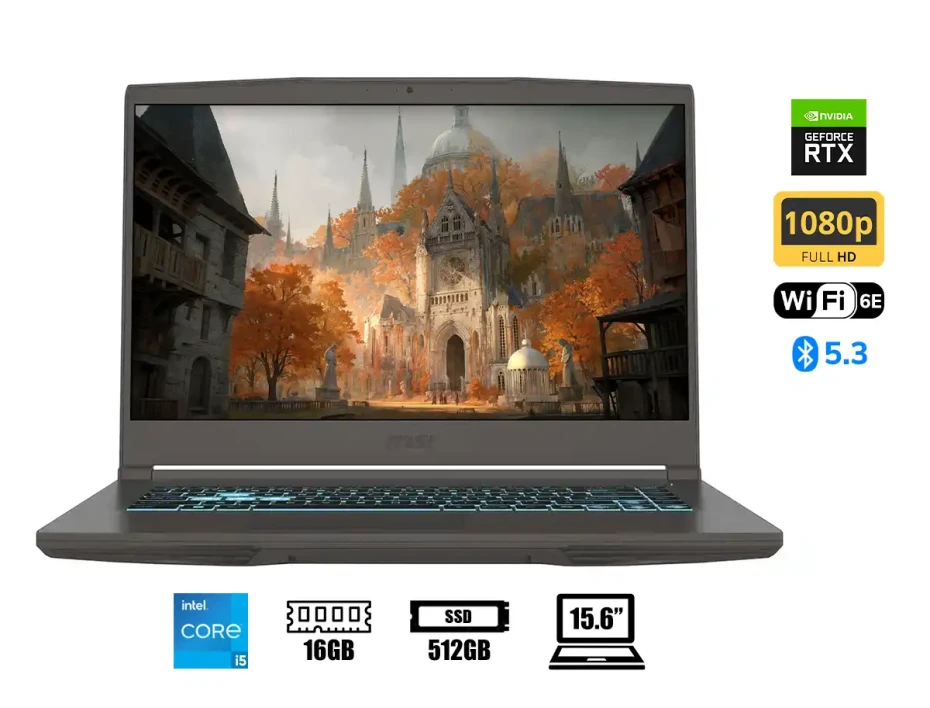 Laptop Msi Core I5 13420h Thin 15 B13vf Gaming (thin 15 B13vf-2829us) Pantalla 15.6" Fhd, 144hz, Ram 16gb, Ssd 512gb, Rtx 4060 8gb, Win11, Cosmo Gray