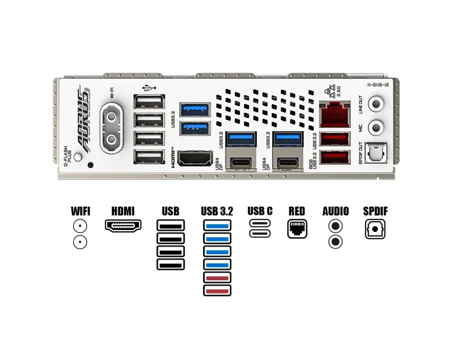 Placa Madre Gigabyte X870e Aorus Elite Wifi 7 Ice (90-x870 A Elite Wf7 Ice )  Socket Am5, Ram Dddr5 Buss 8200oc Mt/s, Wifi 7, Blanco