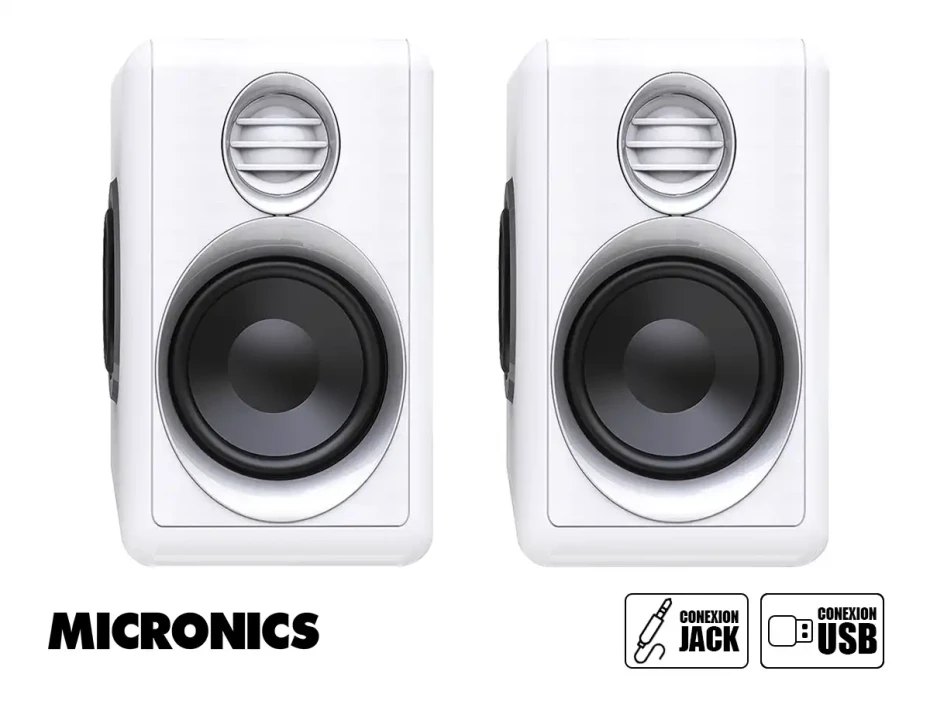 Parlante Micronics Iron White Mic S314b 10 Watts (s314w) Interfaz Jack 3.5 Mm Y Usb EnegÍa