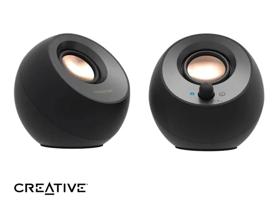 Parlante Creative Pebble V3 2.0 (51mf1700aa000) Interfaz Usb, 8w/16w Bt/3.5mm Usb-c-, Negro