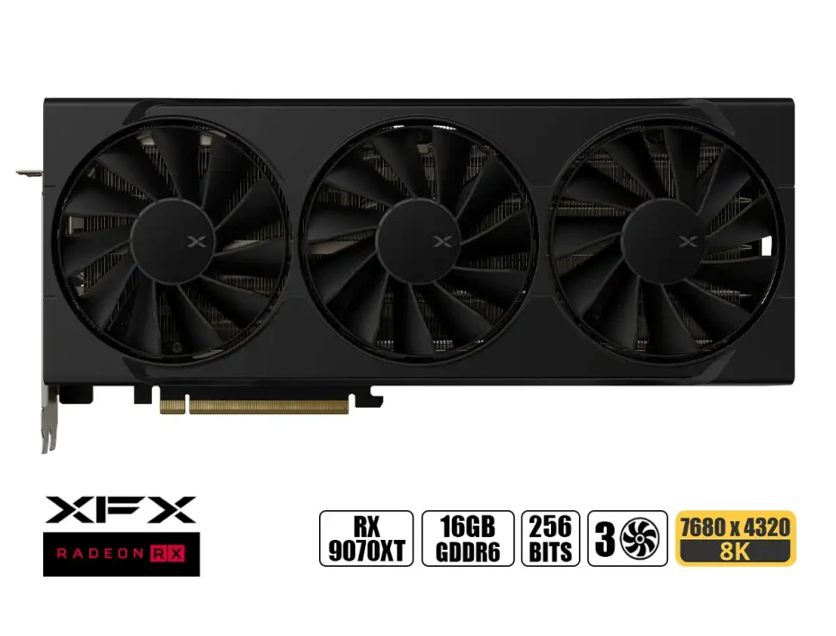 Tarjeta De Video Xfx Rx 9070xt 16gb Swift (rx-97tswf3b9) Radeon Gddr6 256 Bits, 3 Ventiladores