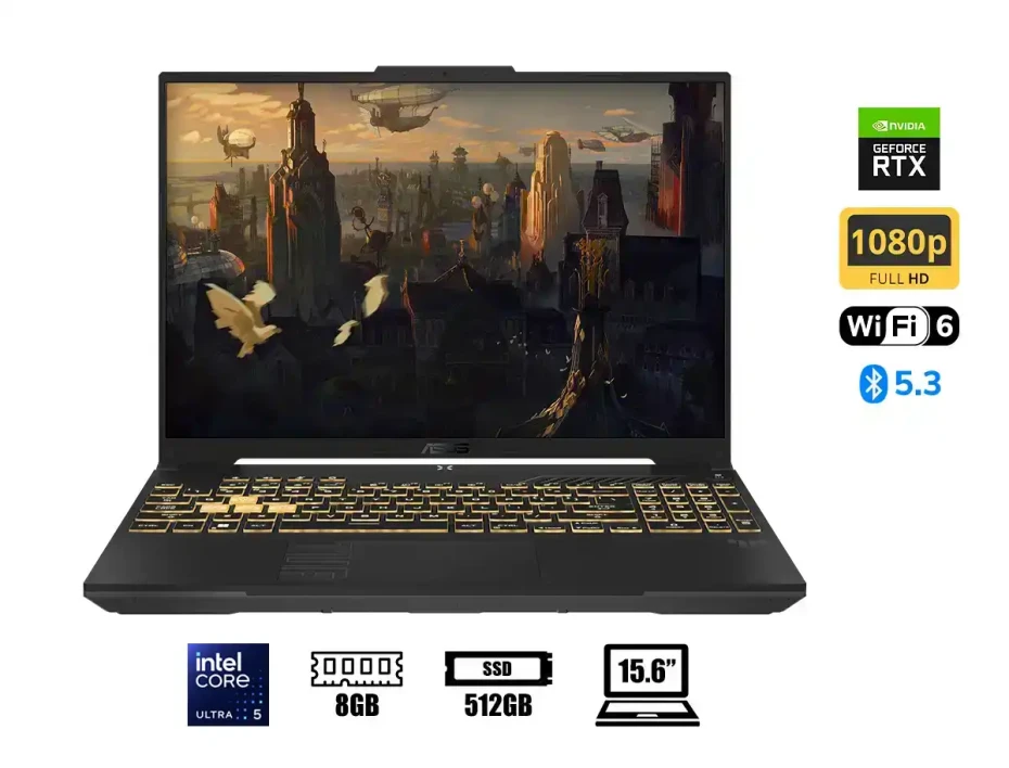 Laptop Asus Core 5 210h Tuf Gaming F16  Fx607vj-rl016 (90nr0mz6-m000p0) 16" Fhd 144hz, Ram 8gb, Ssd 512gb, Nvidia Rtx 3050 6gb, Mecha Gray
