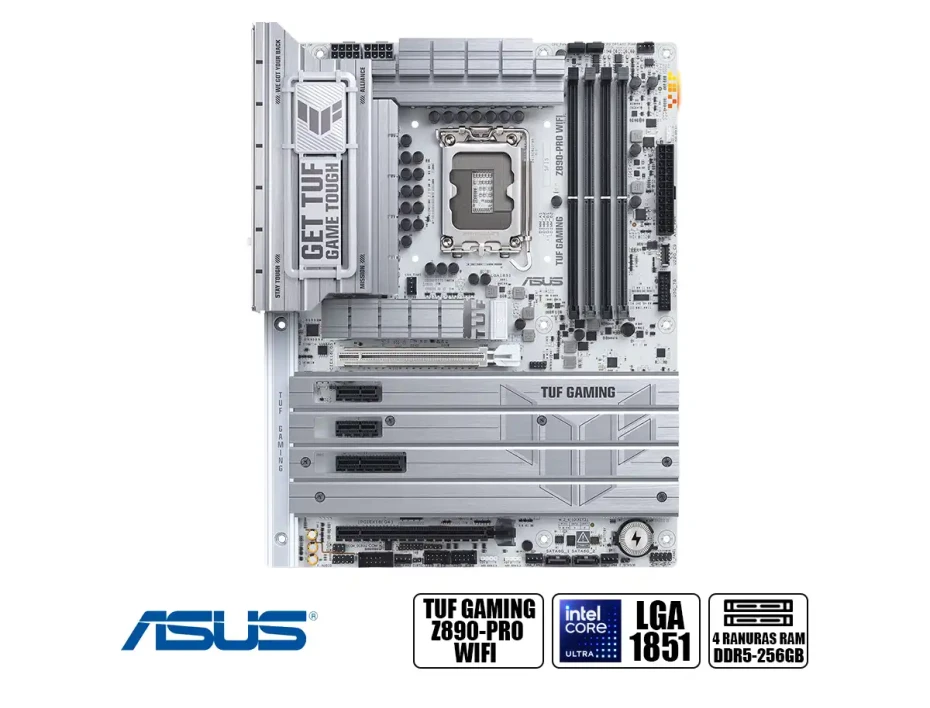 Placa Madre Asus Z890-pro Wifi Tuf Gaming (90mbtuf Z890-pro Wifim Ddr5 Buss 9066oc Mt/s, Core Ultra Gen. 15, Rgb, Wifi 7